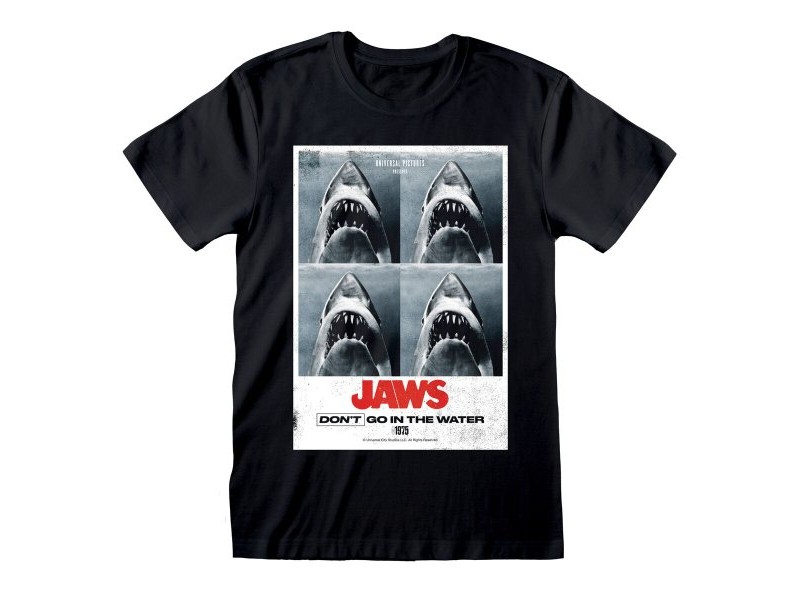 Тениска с къс ръкав Jaws Don´t Go In The Water Черен Унисекс