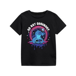 Детски Тениска с къс ръкав Stitch So Not Ordinary Черен