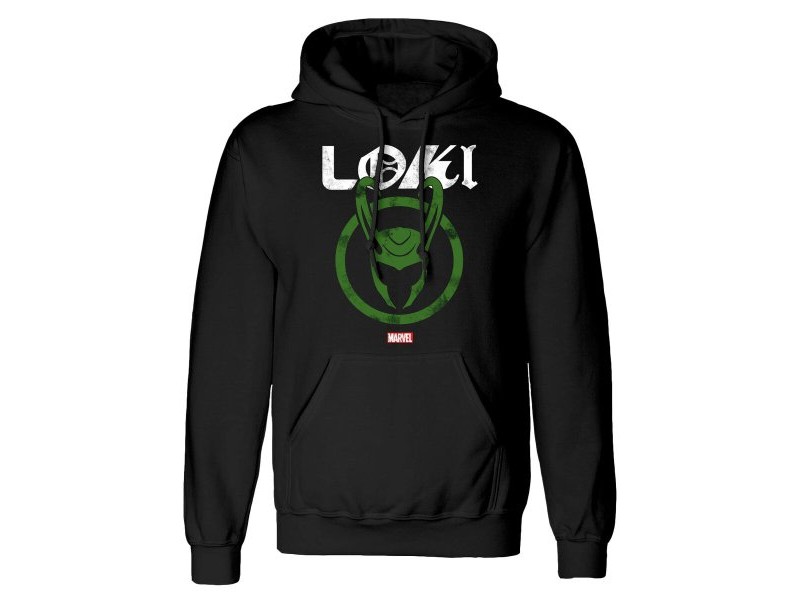 Унисекс суичър с качулка Marvel Distressed Logo Черен