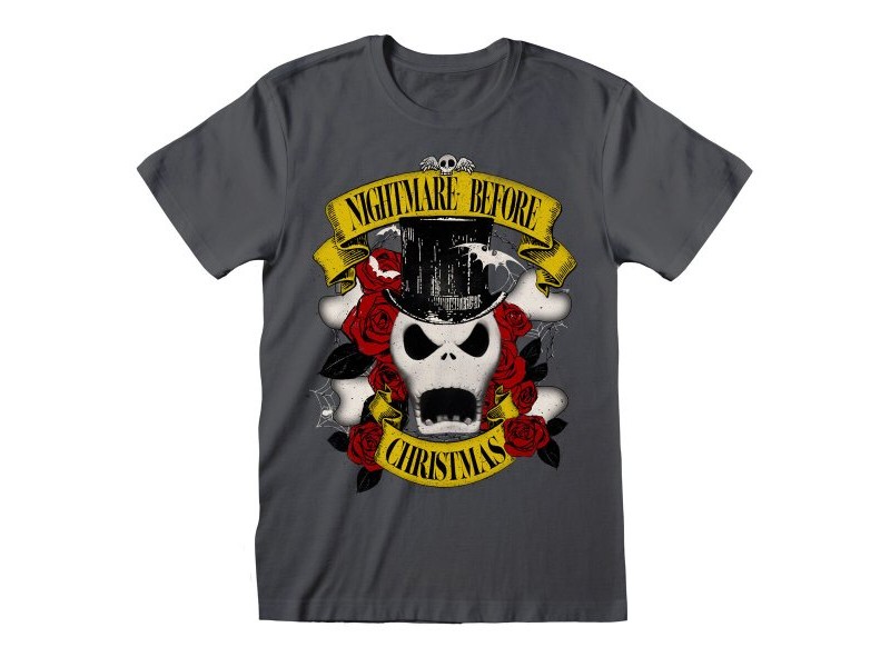 Тениска с къс ръкав The Nightmare Before Christmas Top Hat Jack Графит Унисекс