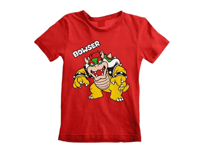 Детски Тениска с къс ръкав Super Mario Bowser Text Червен Детски Тениска с къс ръкав Super Mario Bowser Text Червен