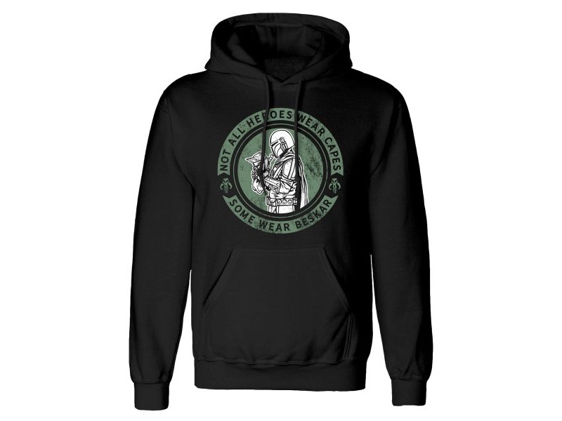 Мъжки суичър с качулка The Mandalorian Wear Beskar Черен