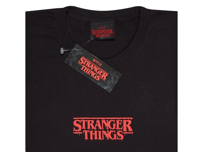 Тениска с къс ръкав Stranger Things Demogorgon Upside Down Черен Унисекс