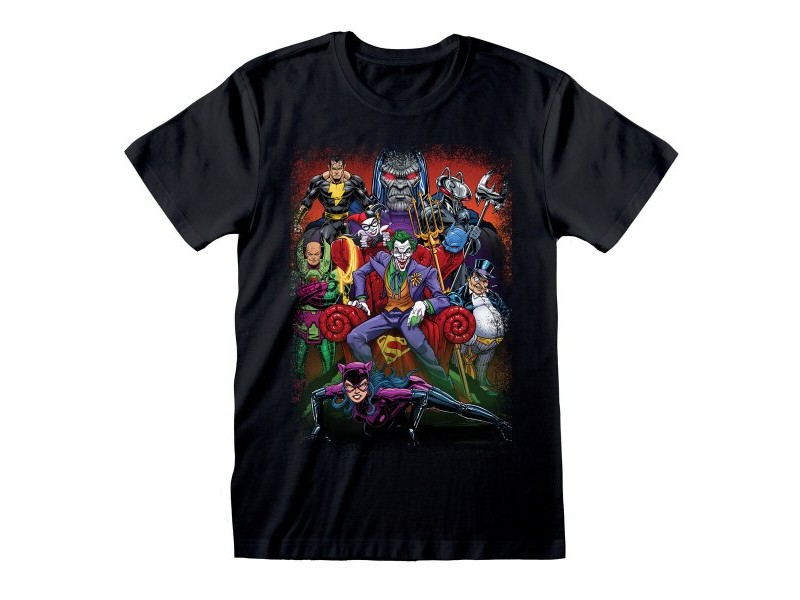 Тениска с къс ръкав DC Comics Villains Черен Унисекс Тениска с къс ръкав DC Comics Villains Черен Унисекс