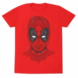 Тениска с къс ръкав Deadpool Tattoo Style Червен Унисекс