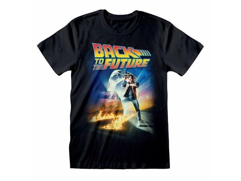 Тениска с къс ръкав Back to the Future Poster Черен Унисекс
