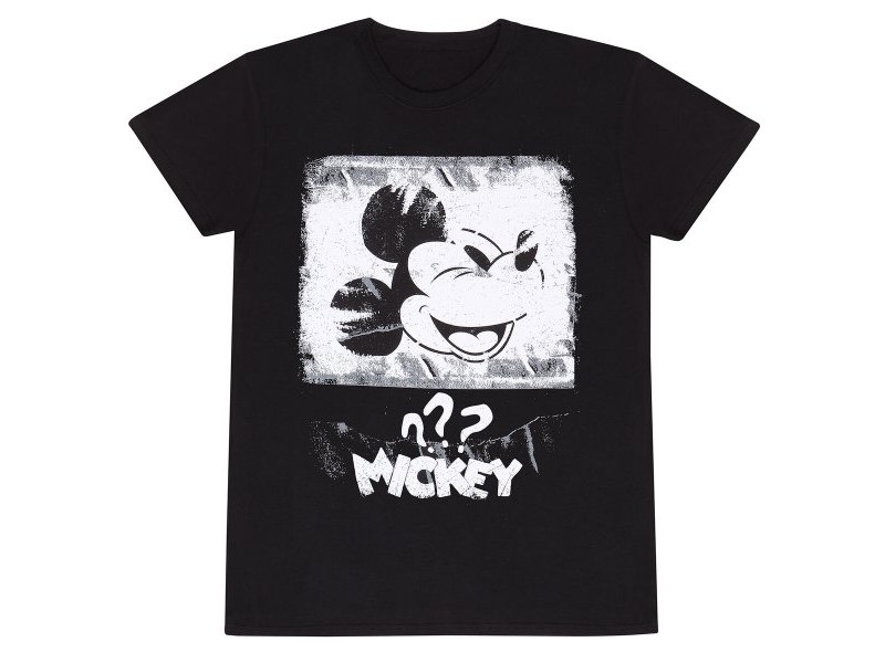 Унисекс тениска с къс ръкав Mickey Mouse Poster Style Черен