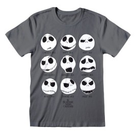 Унисекс тениска с къс ръкав The Nightmare Before Christmas Many Faces Тъмно сив