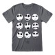 Унисекс тениска с къс ръкав The Nightmare Before Christmas Many Faces Тъмно сив