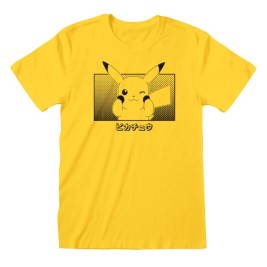 Унисекс тениска с къс ръкав Pokémon Pikachu Katakana Жълт