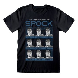 Унисекс тениска с къс ръкав Star Trek Many Mood Of Spock Черен