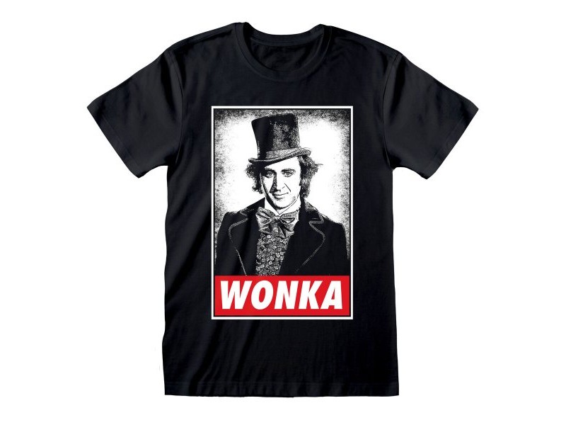 Унисекс тениска с къс ръкав Willy Wonka Wonka Черен