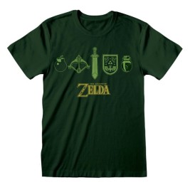 Унисекс тениска с къс ръкав The Legend of Zelda Icons Тъмнозелено