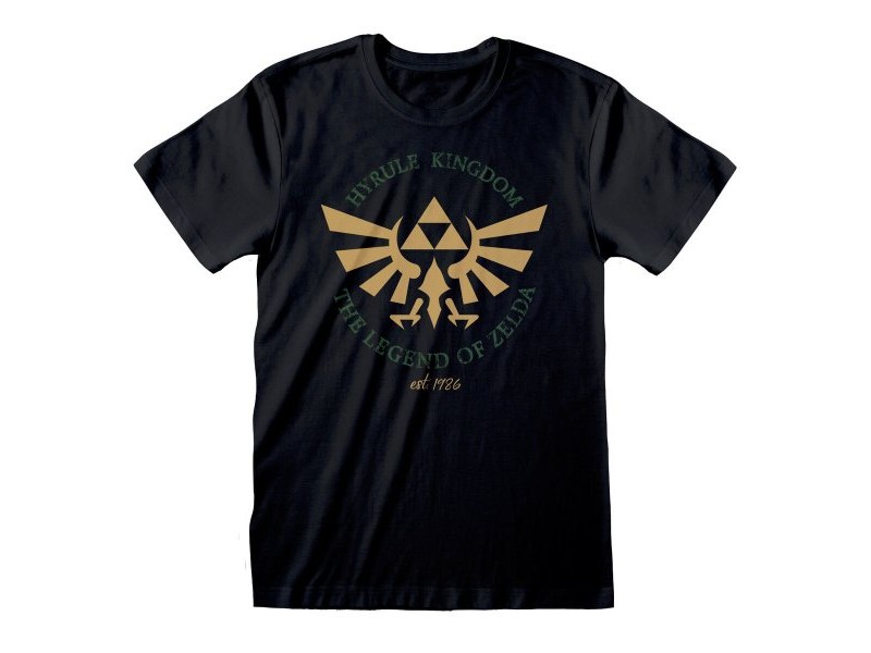 Унисекс тениска с къс ръкав The Legend of Zelda Hyrule Kingdom Crest Черен