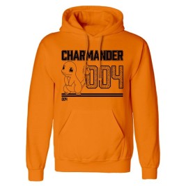 Унисекс суичър с качулка Pokémon Charmander Line Art Оранжев