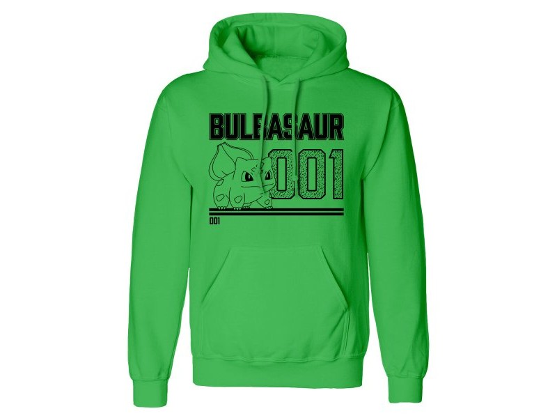 Унисекс суичър с качулка Pokémon Bulbasaur Line Art Зелен