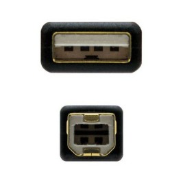 Кабел USB 2.0 A към USB B NANOCABLE 10.01.120 Черен