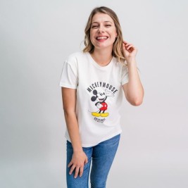 Дамска тениска с къс ръкав Mickey Mouse Бял