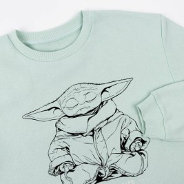 Дамски суичър без качулка The Mandalorian Зелен Светло Зелено