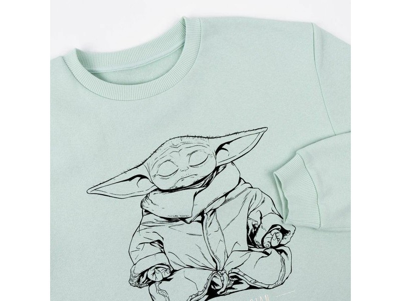 Дамски суичър без качулка The Mandalorian Зелен Светло Зелено