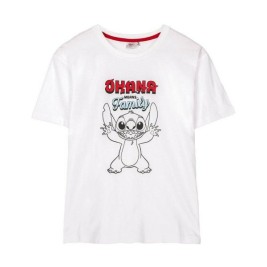 Дамска тениска с къс ръкав Stitch Бял