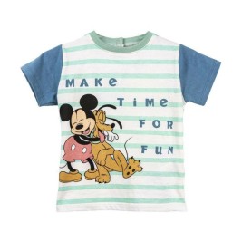Тениска с къс ръкав Mickey Mouse Многоцветен Детски