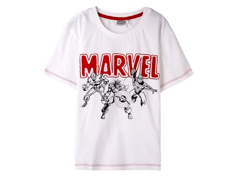 Детски Тениска с къс ръкав Marvel Бял