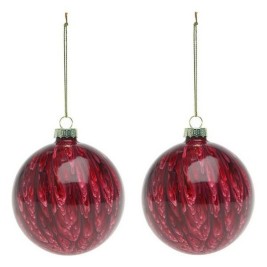 Коледни топки (2 pcs) 113572 Кафяв Червен 8 cm (2 броя)