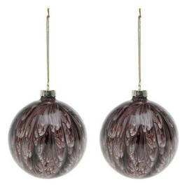 Коледни топки (2 pcs) 113572 Кафяв Червен 8 cm (2 броя)