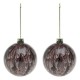 Коледни топки (2 pcs) 113572 Кафяв Червен 8 cm (2 броя)