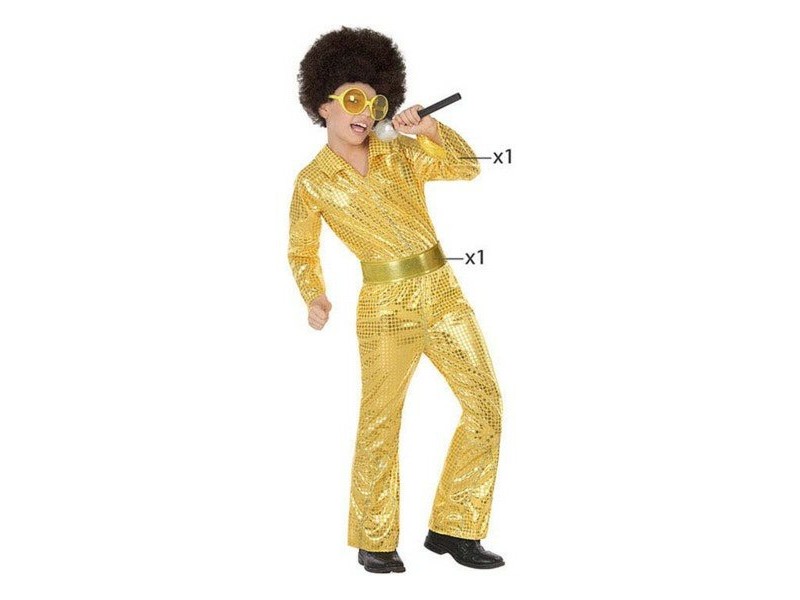 Маскировъчен костюм за деца Disco Златен (2 Части) (2 pcs) Маскировъчен костюм за деца Disco Златен (2 Части) (2 pcs)