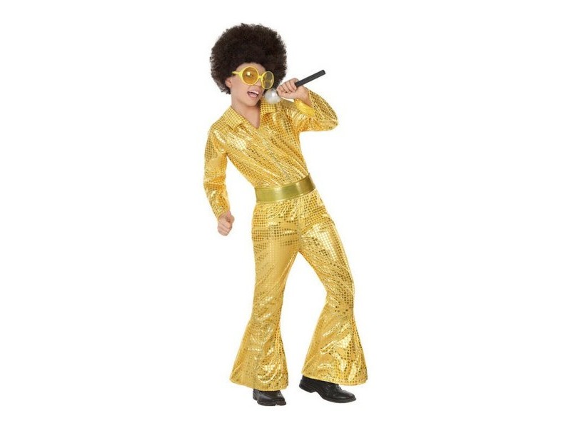 Маскировъчен костюм за деца Disco Златен (2 Части) (2 pcs) Маскировъчен костюм за деца Disco Златен (2 Части) (2 pcs)