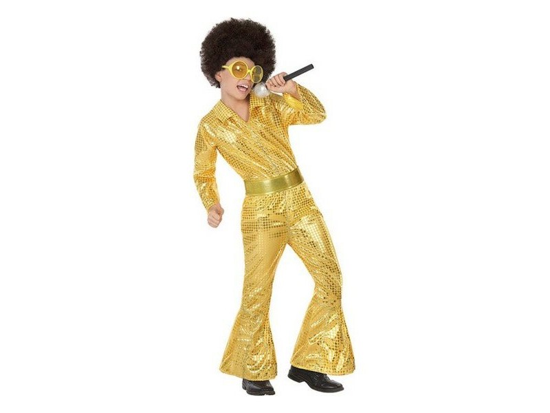 Маскировъчен костюм за деца Disco Златен (2 Части) (2 pcs) Маскировъчен костюм за деца Disco Златен (2 Части) (2 pcs)