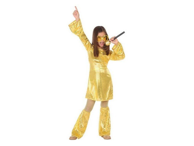 Маскировъчен костюм за деца Disco Златен (2 Части) (3 pcs)
