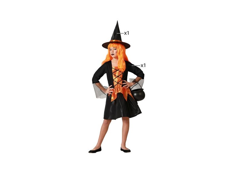 Маскировъчен костюм за деца Оранжев Вещица Halloween