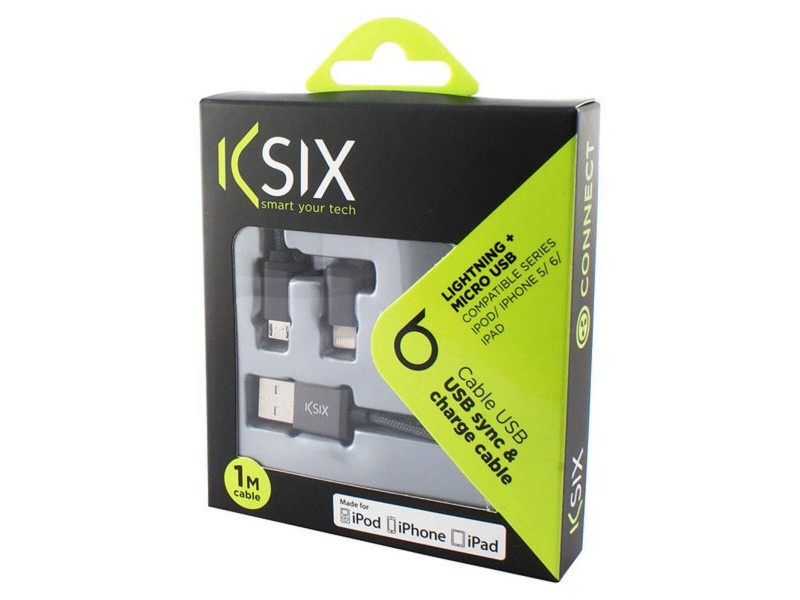 Кабел USB към Micro USB и Lightning KSIX