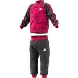 Анцуг за Бебе Adidas I Bball Jog FT Розов Черен Многоцветен