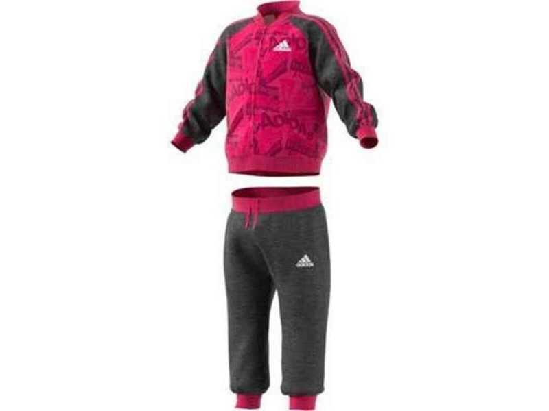 Анцуг за Бебе Adidas I Bball Jog FT Розов Черен Многоцветен