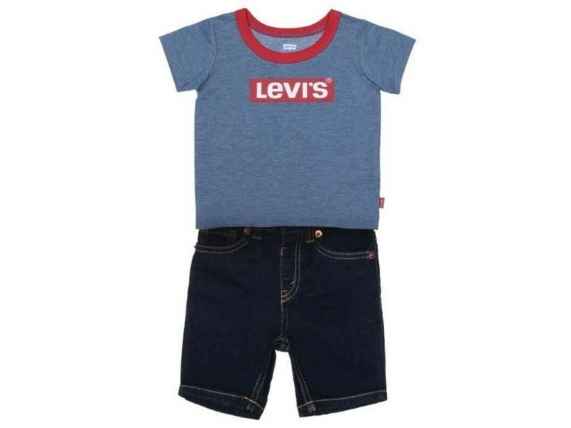 Спортен Комплект за Бебе Levi's STRETCH DENIM SHORT Син