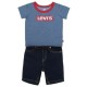 Спортен Комплект за Бебе Levi's STRETCH DENIM SHORT Син