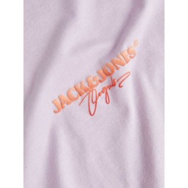 Мъжка тениска с къс ръкав Jack & Jones JORARUBA PUFF BRANDING TEE SS CREW NECK 12255557 Лилав