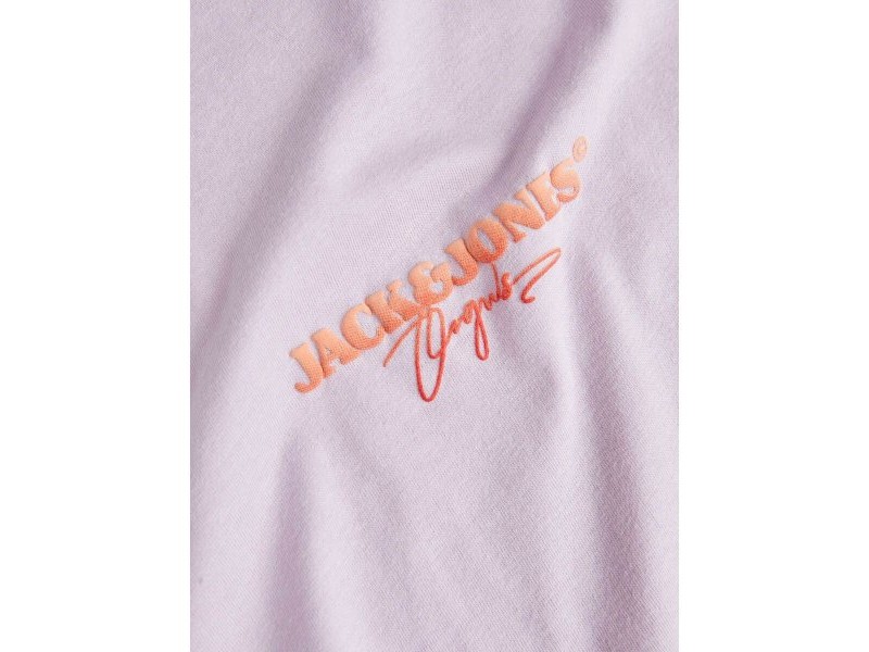 Мъжка тениска с къс ръкав Jack & Jones JORARUBA PUFF BRANDING TEE SS CREW NECK 12255557 Лилав