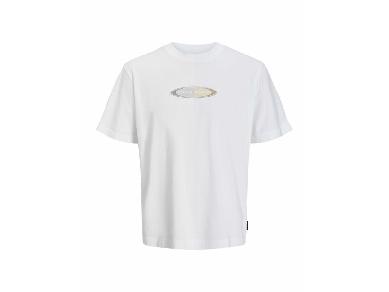 Мъжка тениска с къс ръкав Jack & Jones JCOPACER BRANDING PRINT 12273880 Бял