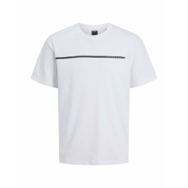 Мъжка тениска с къс ръкав Jack & Jones JCOFUSION FULL BRANDING 12273120 Бял