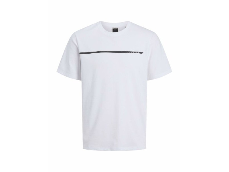 Мъжка тениска с къс ръкав Jack & Jones JCOFUSION FULL BRANDING 12273120 Бял