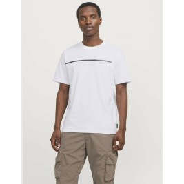 Мъжка тениска с къс ръкав Jack & Jones JCOFUSION FULL BRANDING 12273120 Бял