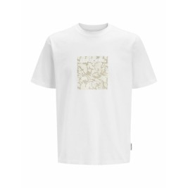 Мъжка тениска с къс ръкав Jack & Jones JCOTARMAC CAMO FRONT TEE 12273239 Бял