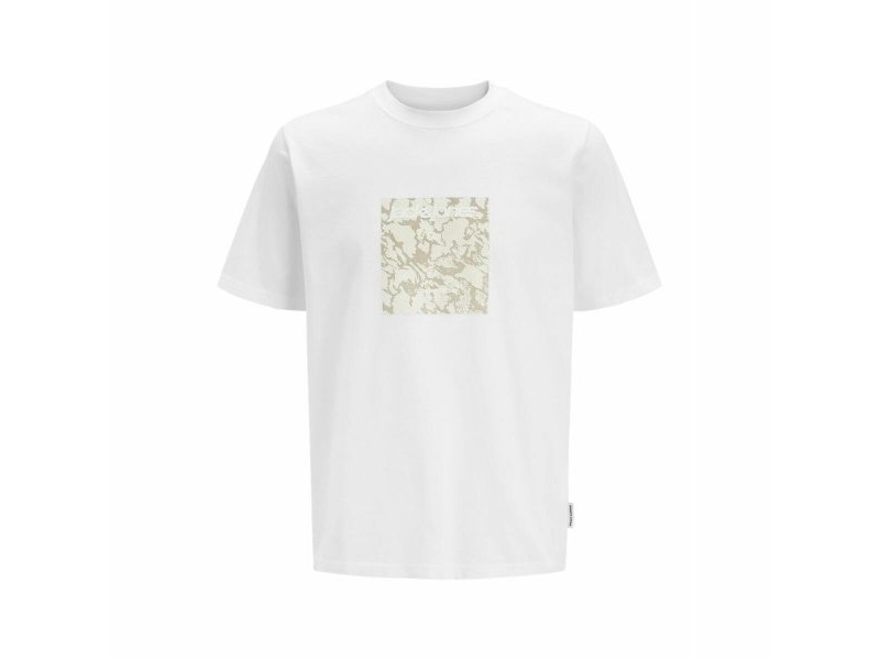 Мъжка тениска с къс ръкав Jack & Jones JCOTARMAC CAMO FRONT TEE 12273239 Бял