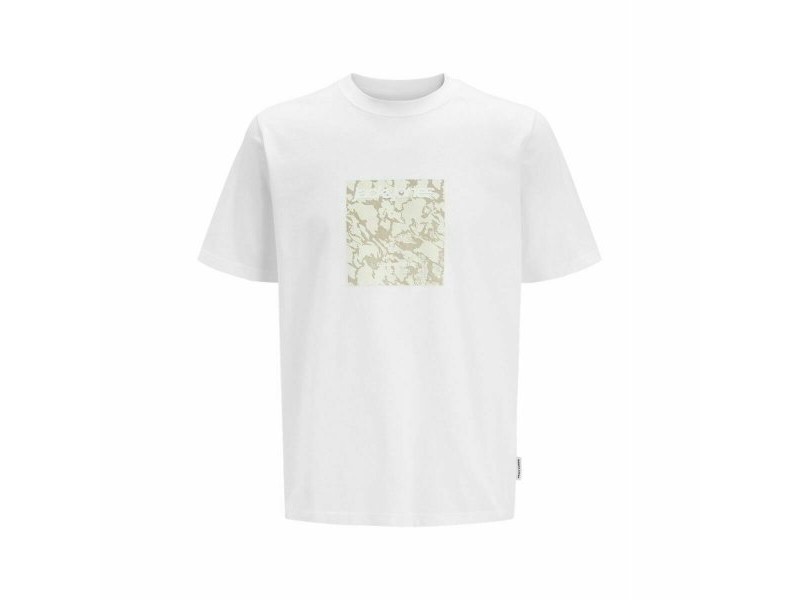 Мъжка тениска с къс ръкав Jack & Jones JCOTARMAC CAMO FRONT TEE 12273239 Бял
