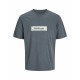 Мъжка тениска с къс ръкав Jack & Jones JORSPLIT AOP BRANDING TEE 12272993 Сив